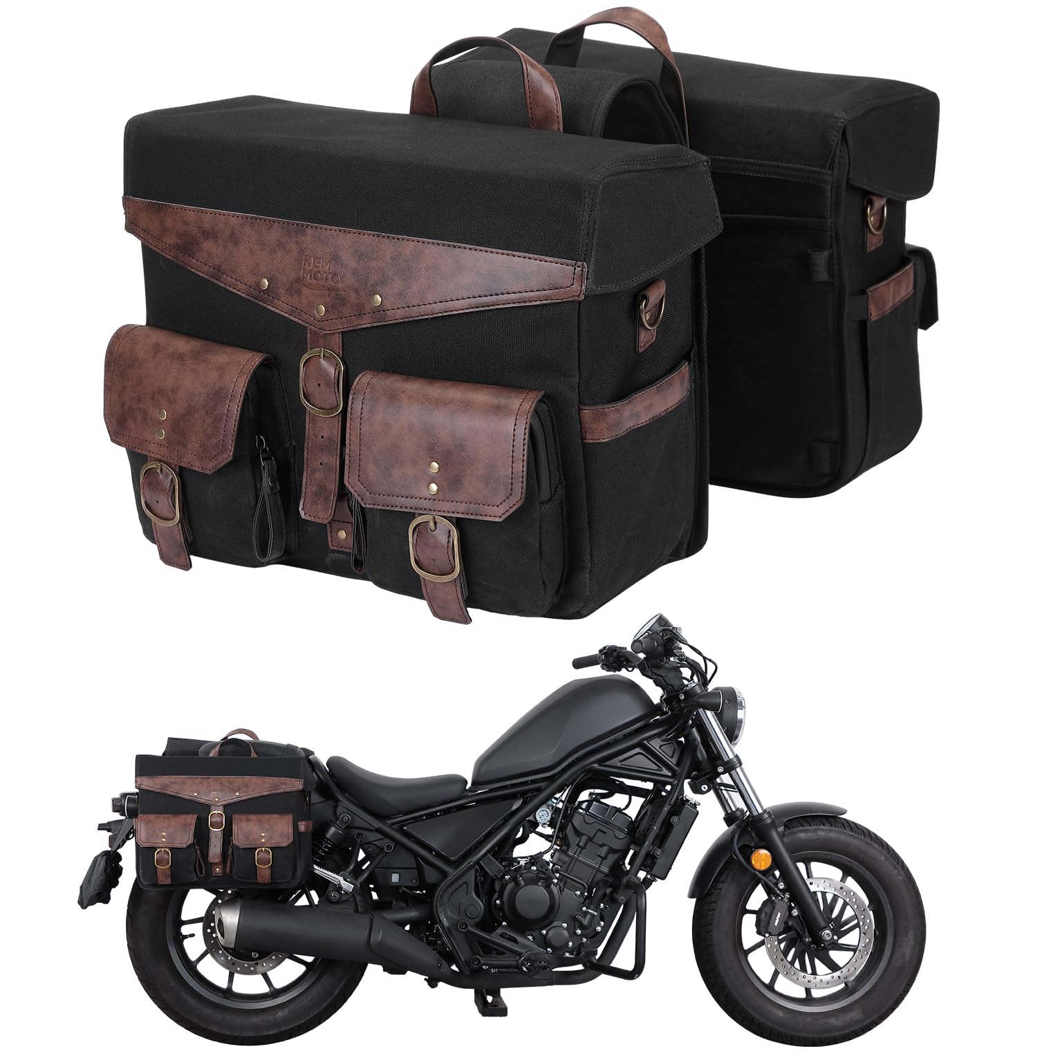 Amazon.com: KEMIMOTO Motorcycle Saddle Bags 36L(18Lx2) Vintage Oil